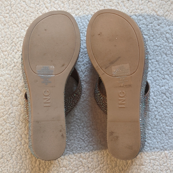 INC allover rhinestone embellished wedge sandal - Picture 6 of 7